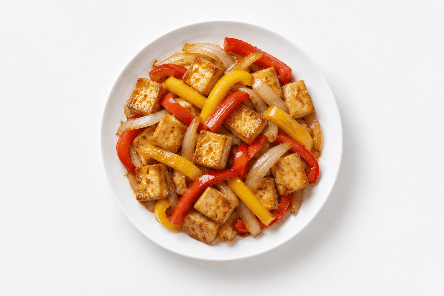 Salteado de pimiento y tofu