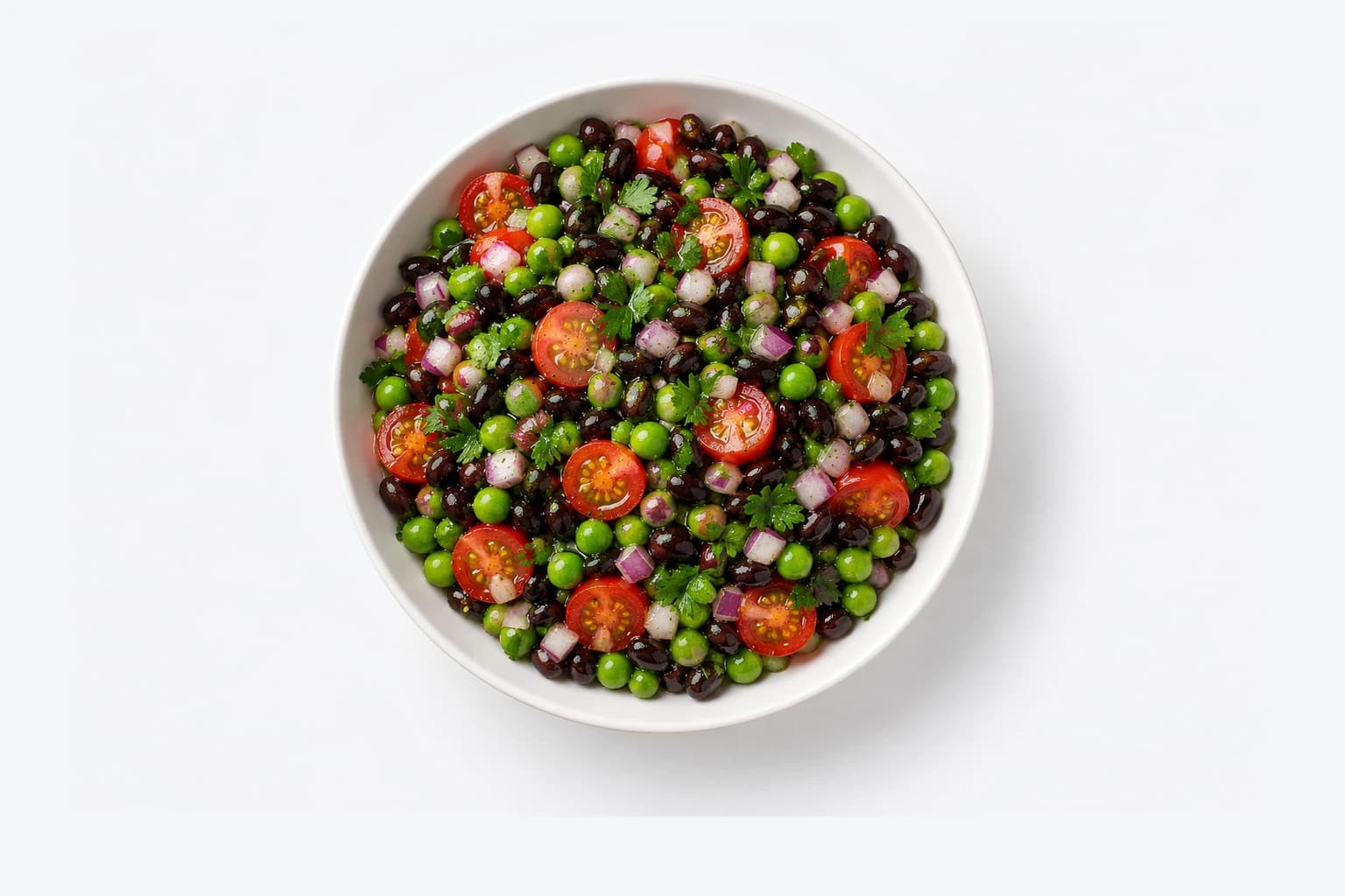 Black bean and green pea salad
