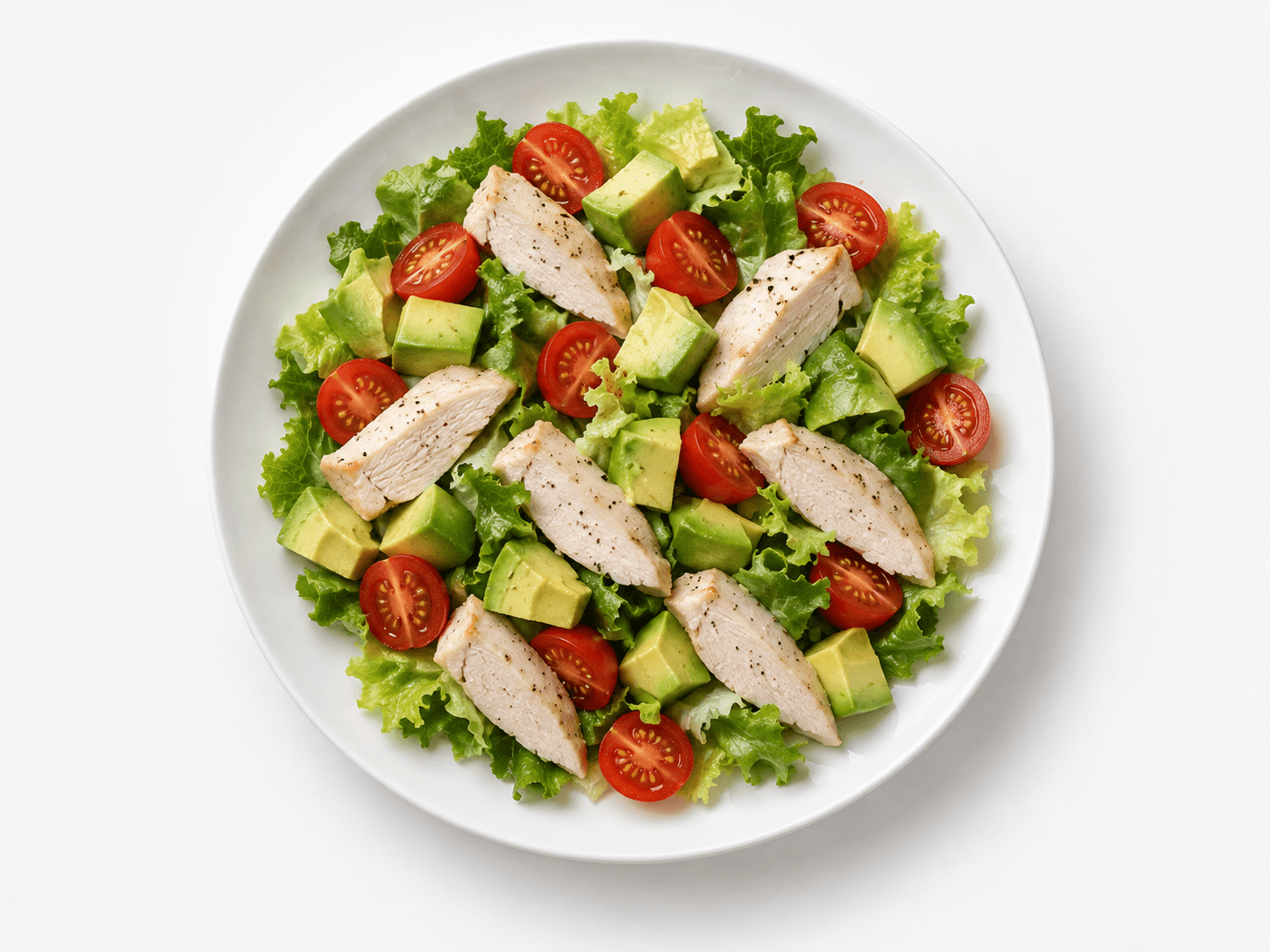 Ensalada de pechuga de pollo y aguacate