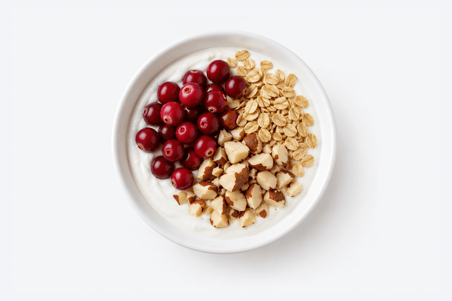 Bol de yogur con arándano rojo