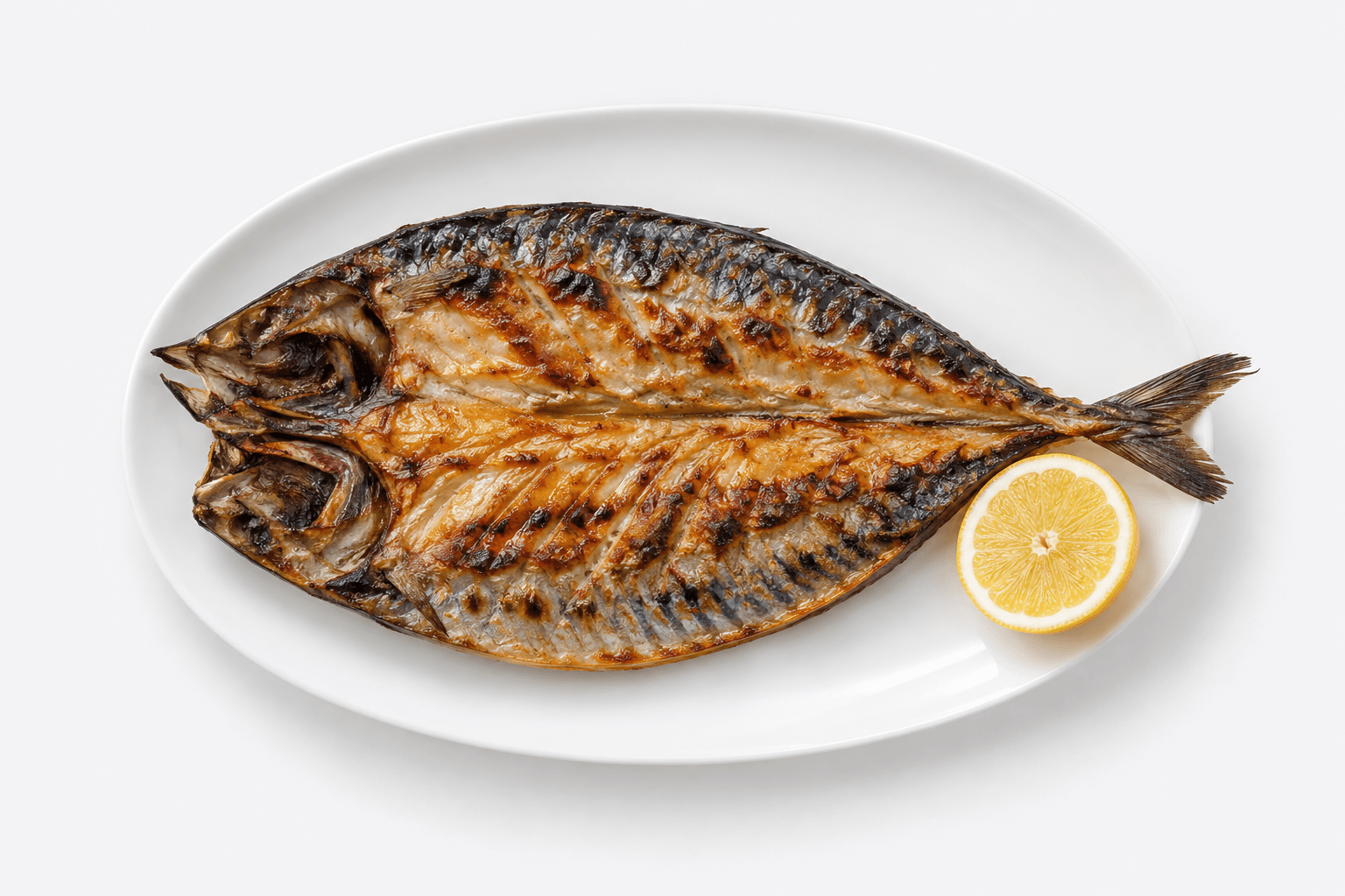 Caballa a la plancha con sal