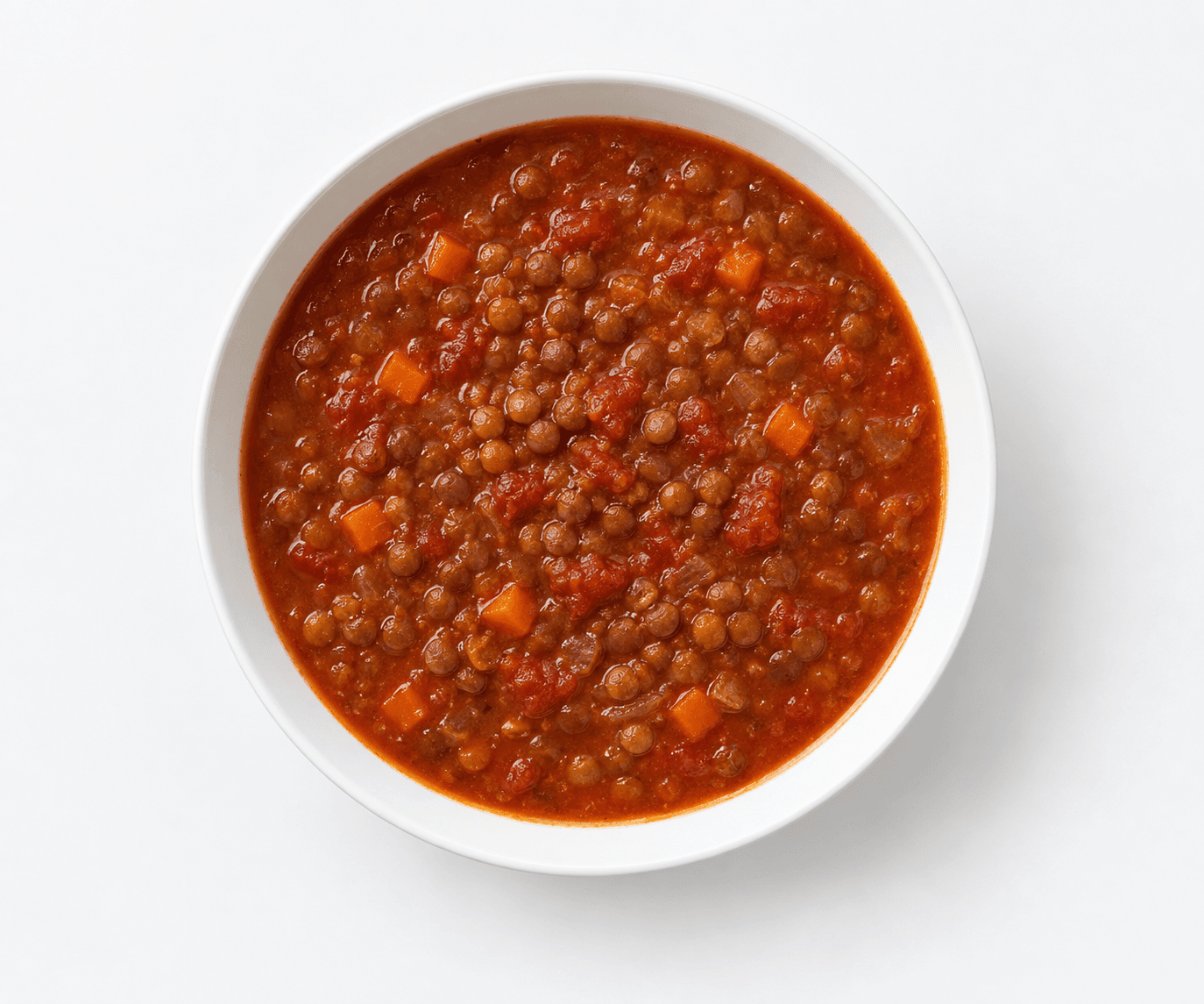Sopa de lentejas y tomate