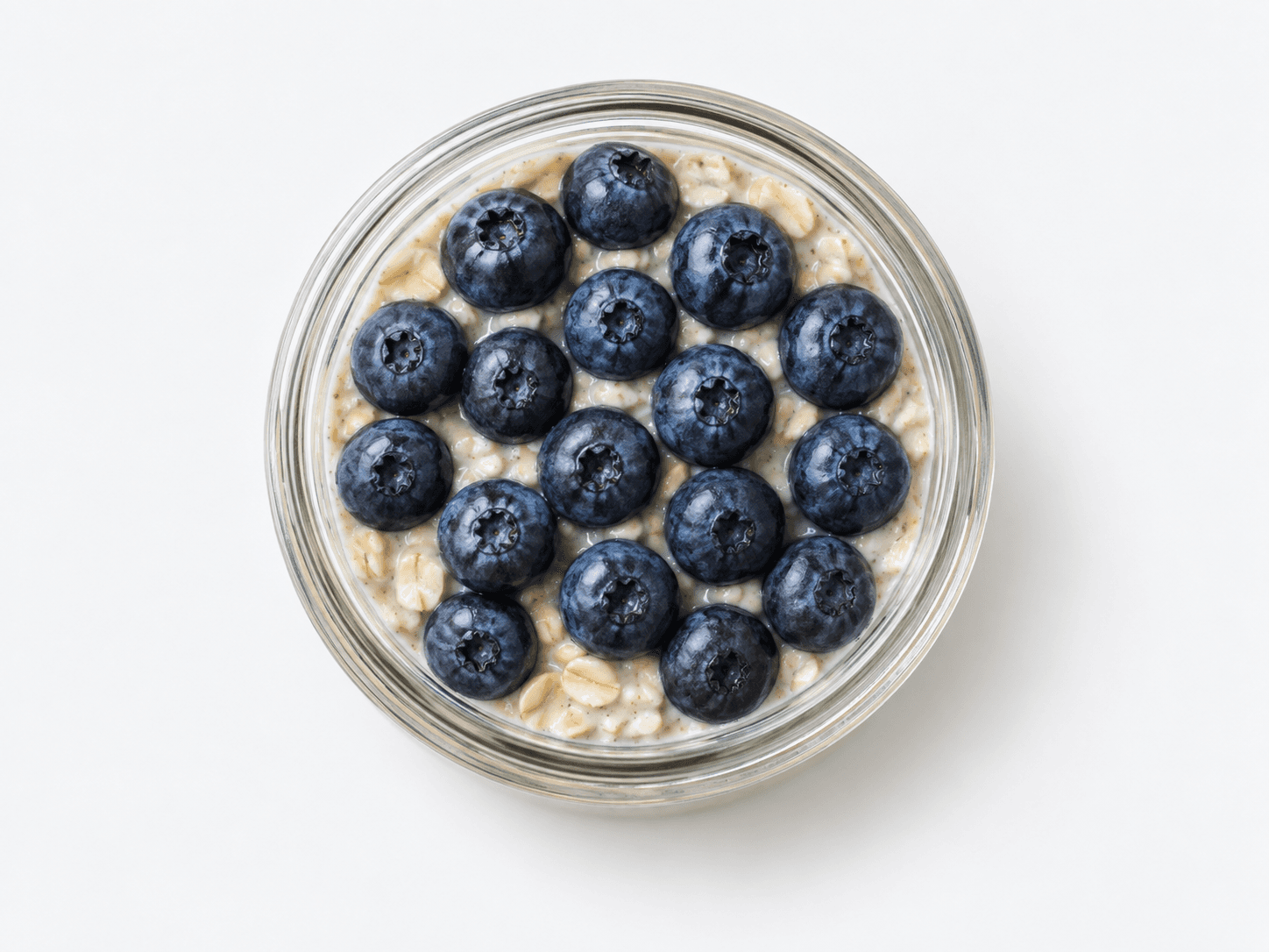 Avena de la noche con arándanos