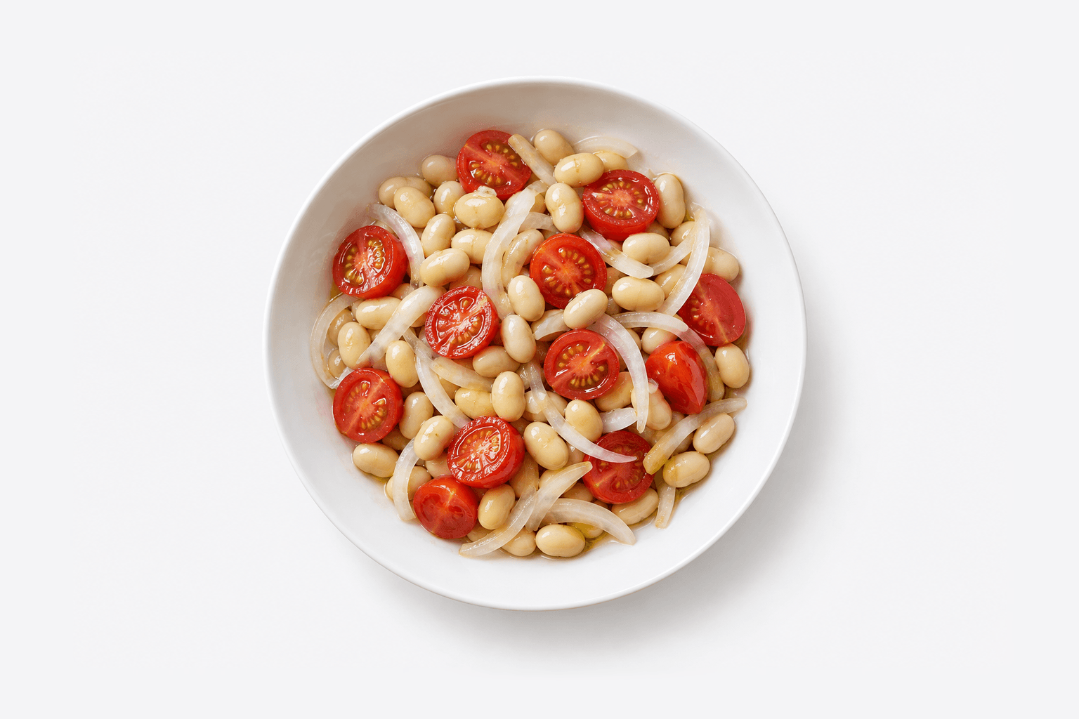 Ensalada de soja cocida y tomate