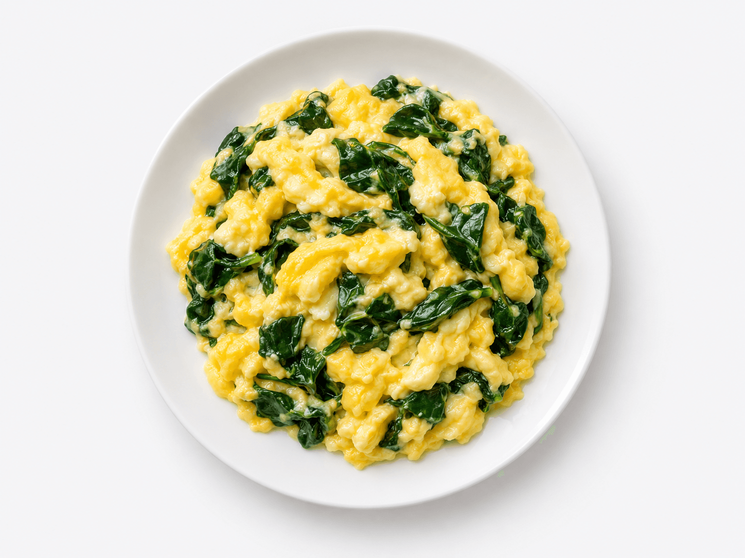 Huevos revueltos con espinaca