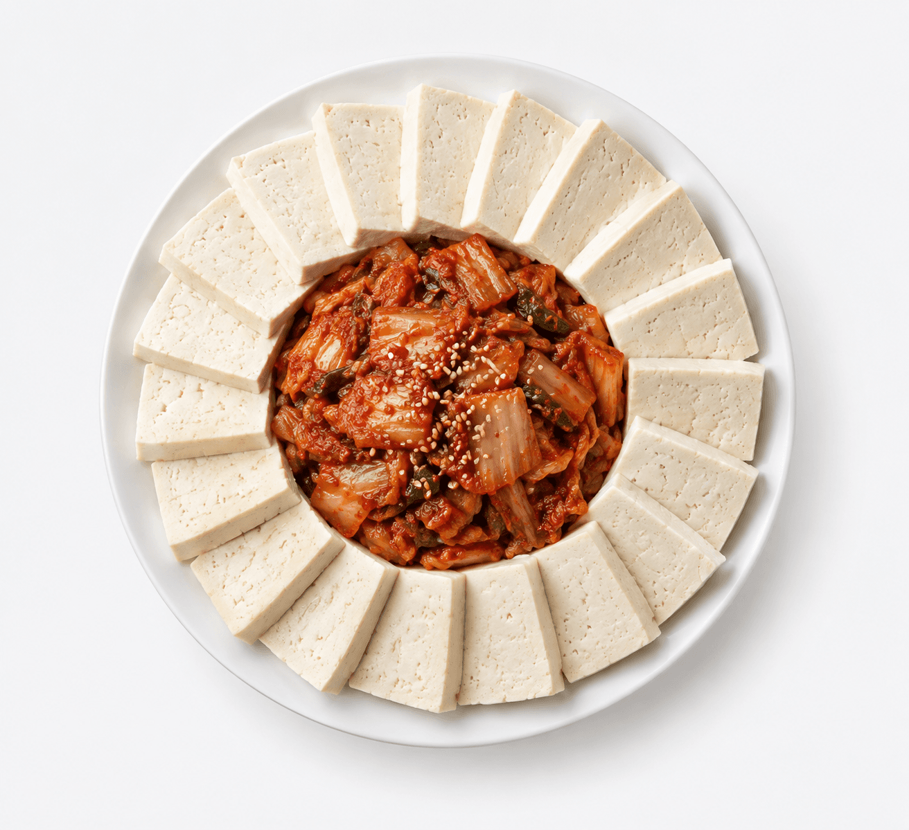 Tofu con kimchi salteado