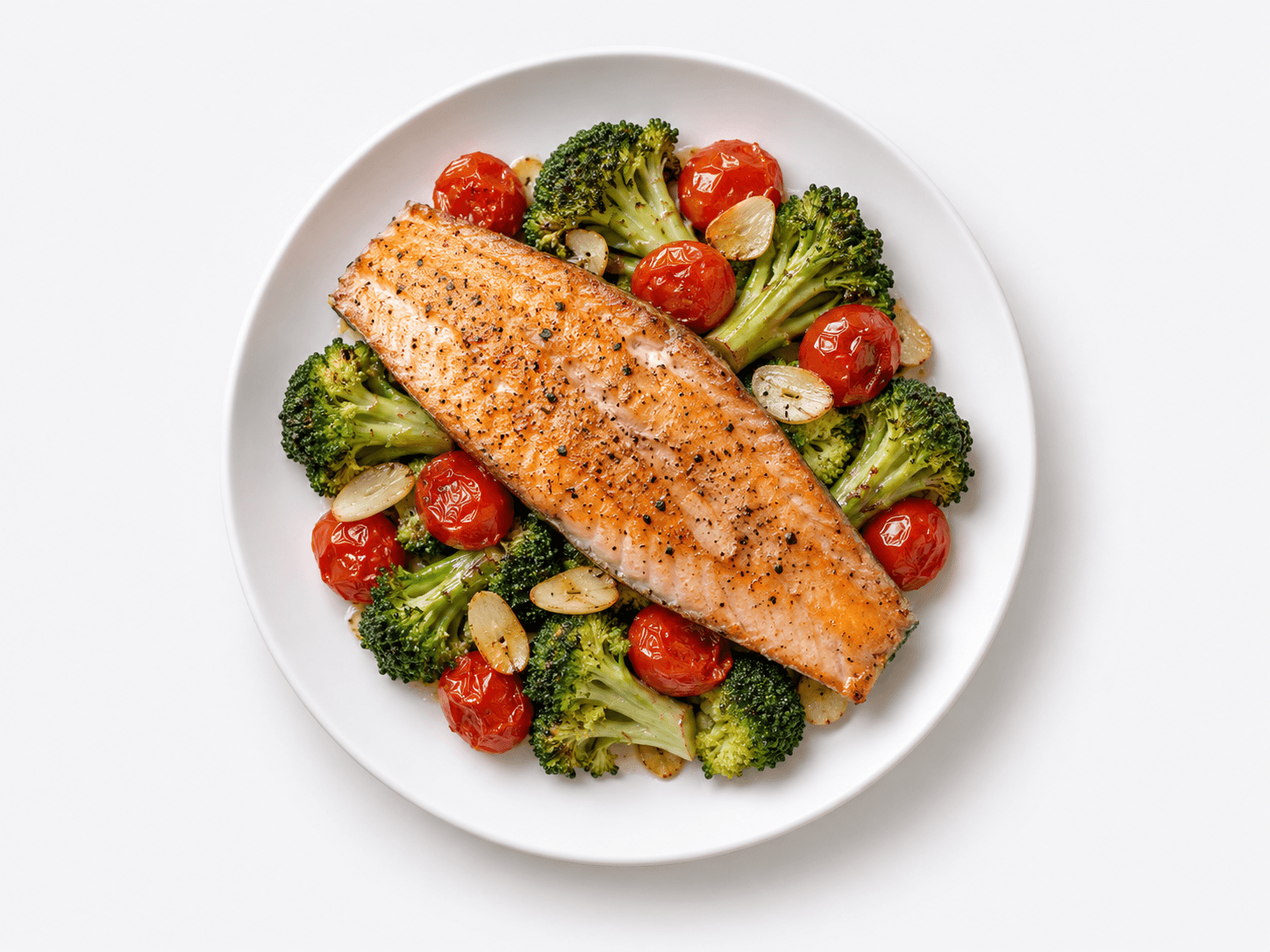 Trucha al horno con brócoli