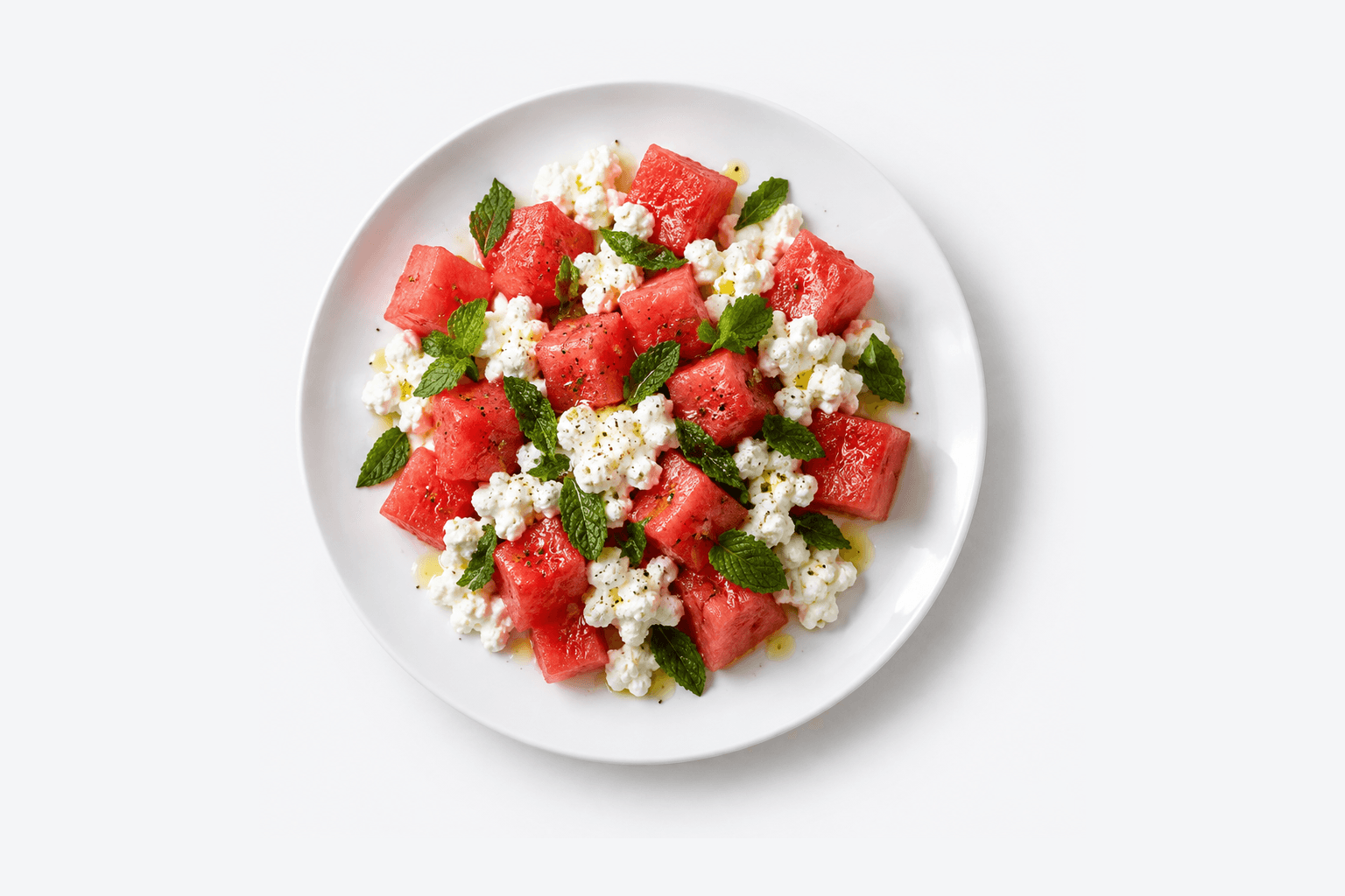 Ensalada de sandía y requesón